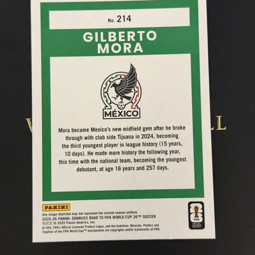 2025-26 Donruss Road To FIFA World Cup Gilberto Mora Rated Rookie Cubic Parallel card like new