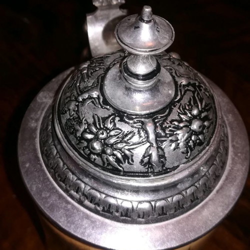 Decorative item used with silver-plated lid from Prague
