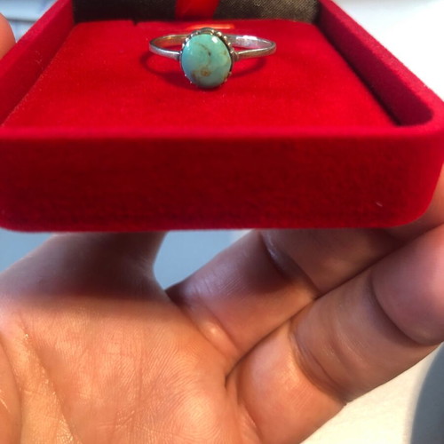 Silver ring 925 with genuine natural turquoise new