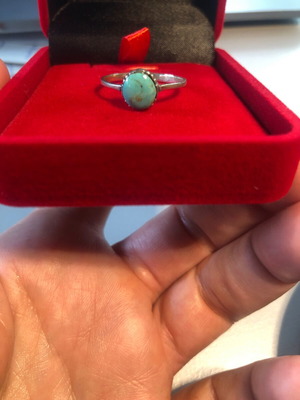 Silver ring 925 with genuine natural turquoise new