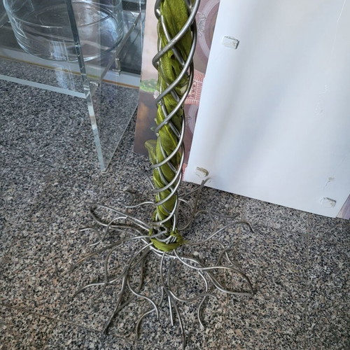 Set of 2 Handmade Metal Wish Trees silver and gold, like new, 1.80m