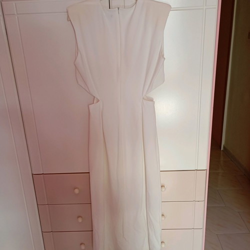 Midi dress Zara new, white with waist cutouts
