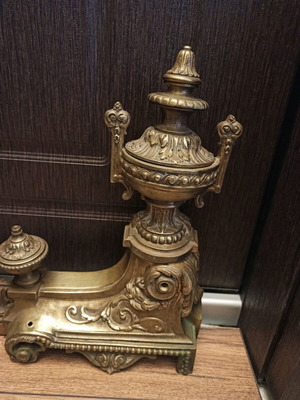 Brass fireplace front restored