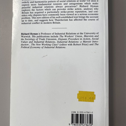 Strikes book by Richard Hyman, Fourth Edition