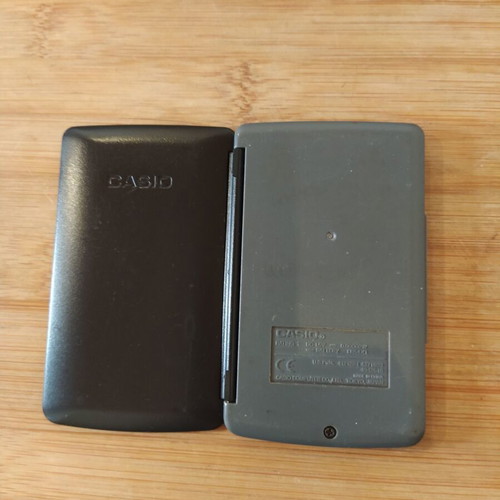 Casio calculator with cover used, vintage 90s