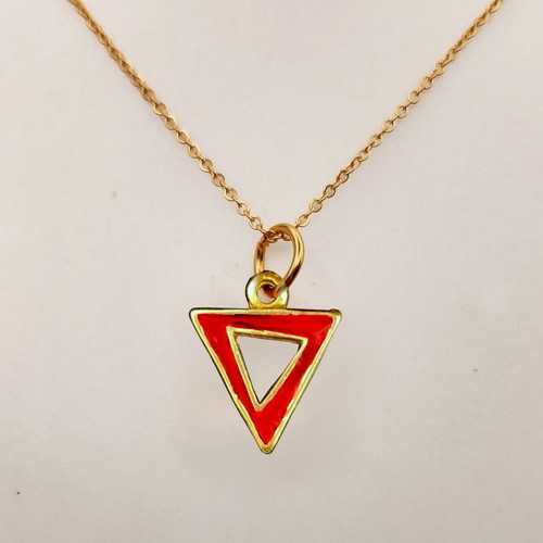 L’Assoluto red minimal necklace by Άπεφθον new