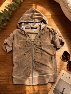 Moowee terry hoodie jacket with rhinestones, size M, new