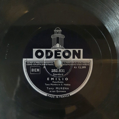 Latin 78 rpm record Tony Murena used, Valse des Montagnes & Emilio