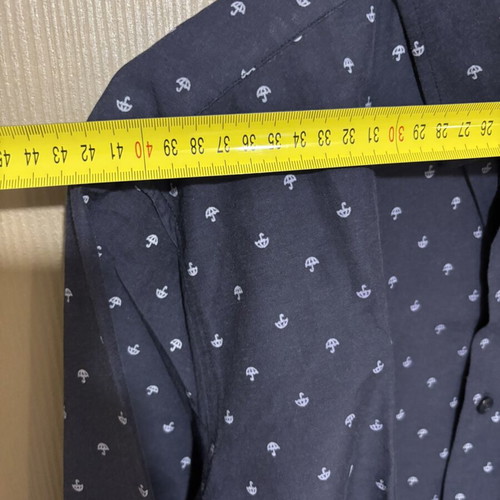 Seaman Collection men's shirt dark blue with umbrella pattern used