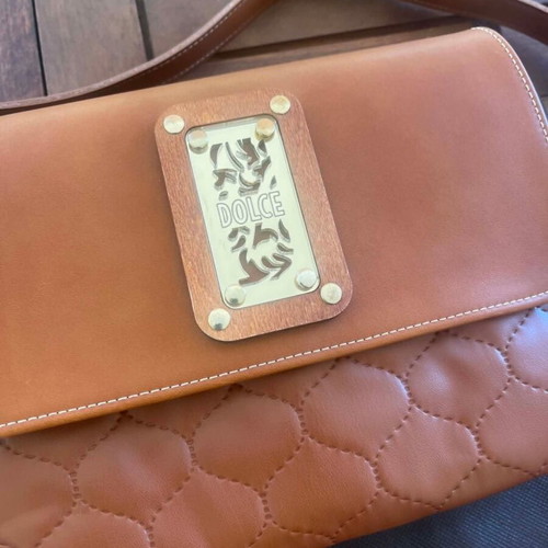 Dolce women's crossbody bag like new, tan synthetic leather with chain
