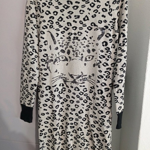 Teen dress machine-knit like new, size M, black-beige