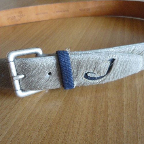 Jacob Cohen men's belt used, natural hair leather, size 105