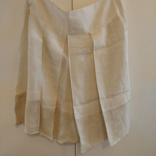 La Stampa Ecru Linen Skirt new, size XL 42 14