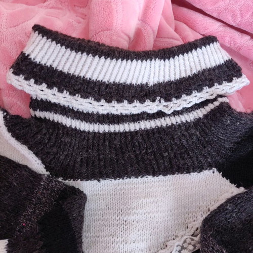 Handmade knitted sweater dress used, oversized lolita style multicolor