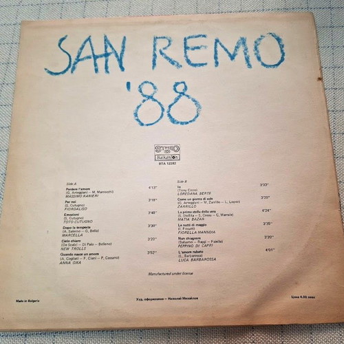San Remo '88 LP like new, pop