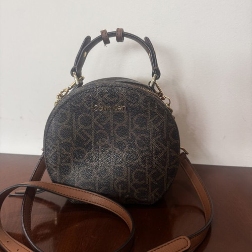 Calvin Klein round crossbody bag, brown