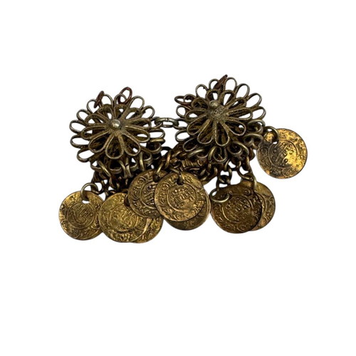 Vintage traditional earrings like new, gold-colored