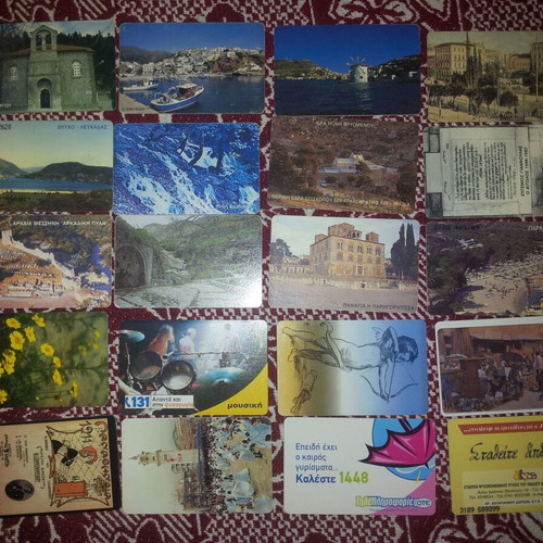 Phone cards used, pack of 20 pieces