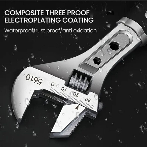 Adjustable French wrench new with anti-slip handle