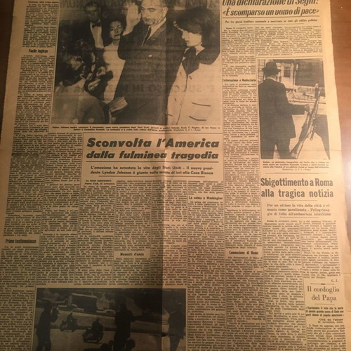 Corriere della Sera special double page on Kennedy assassination