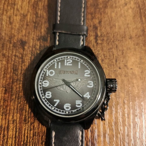 Chevignon men's watch used with leather strap and 3 Atm water resistance