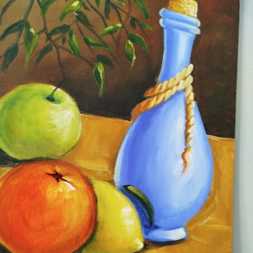 Still life painting with fruits by Ch. Koiliaris like new