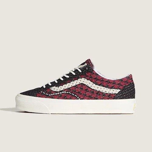 Vans Engineered Knit Premium Old Skool Shoe Geo Check Bordeaux Red size 43 new