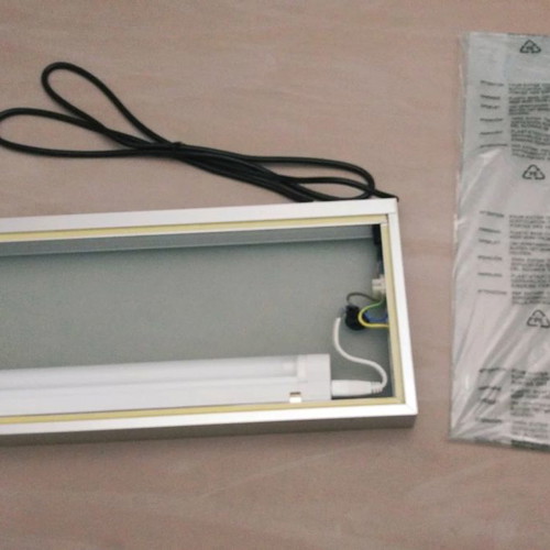 Aluminum and Glass Shelves with Lighting, New, Two Sizes
