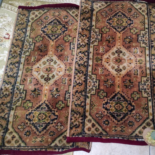 Vintage handmade rugs pack of two, 95x55 cm each