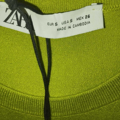 Sleeveless knit top Zara new, lime color