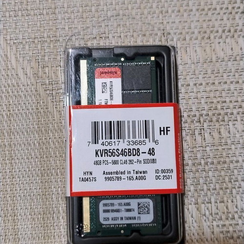 Kingston 48GB DDR5 5600MHz RAM for Laptop sealed