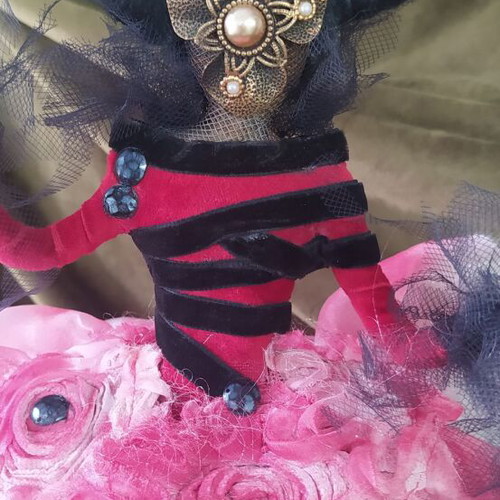 Handmade decorative doll Impala on wooden base new