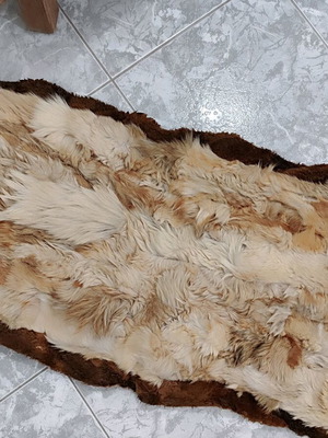 Leather fur rug used