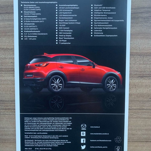 Mazda CX-3 brochure new, prospectus