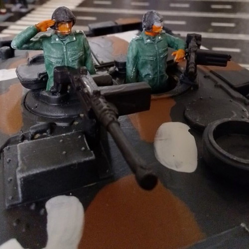 Athena figures diorama of military parade in Thessaloniki with Plexiglas box