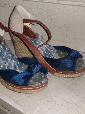 Platform shoes size 38 blue and brown