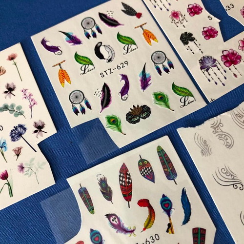 Water Nail Stickers set of 5 used, full nail