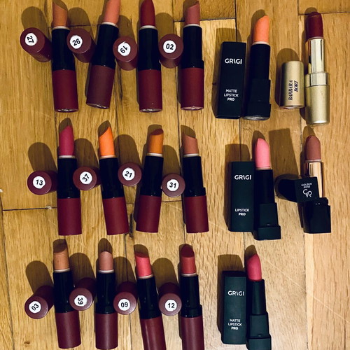 Golden Rose, Grigi and Barbara Bort lipsticks, set of 17