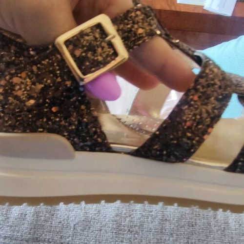 Monnalisa women's shoes new, brown gold glitter, size 39