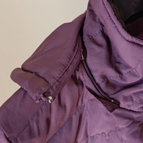 Down jacket size S purple like new with detachable hood