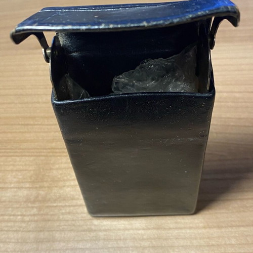 Collectible black leather cigarette case from 1970-80 like new