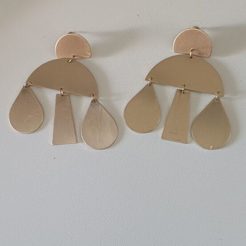 Mango gold earrings 6.5 cm, new