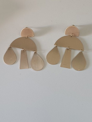 Mango gold earrings 6.5 cm, new