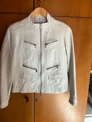 Vera Pelle leather jacket used, white, size small