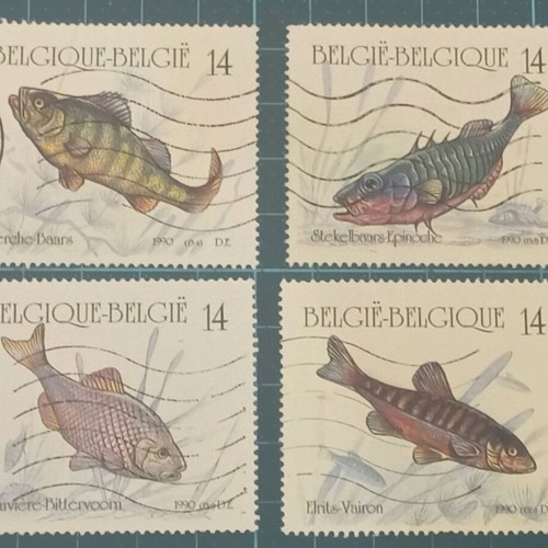Belgium 1990 fish stamps like new
