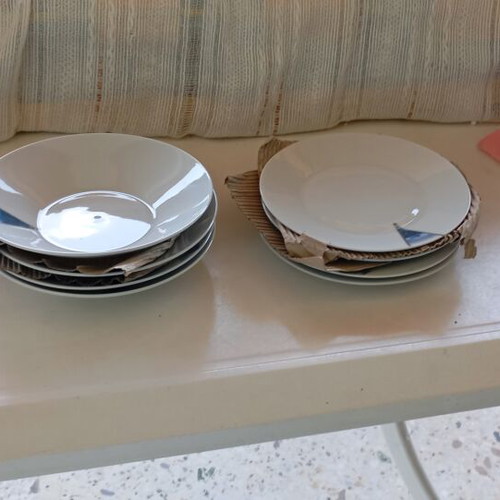 Kitchen items new, set with ice tray, tongs, nut bowl, and plates