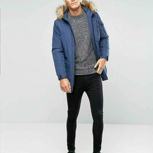 Parka jacket ASOS size small blue like new