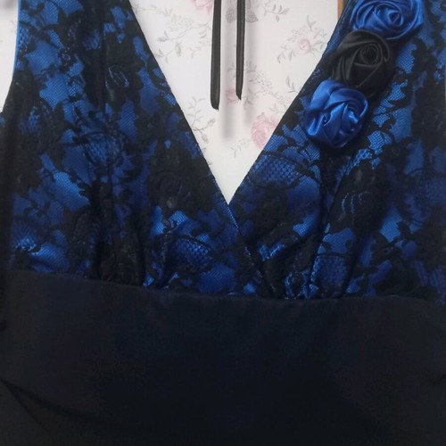 All Day sleeveless dress like new, black with blue lace details