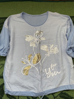 Long sleeve blouse, baby blue, size XL