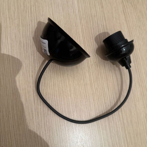 E27 socket with cable new, black color